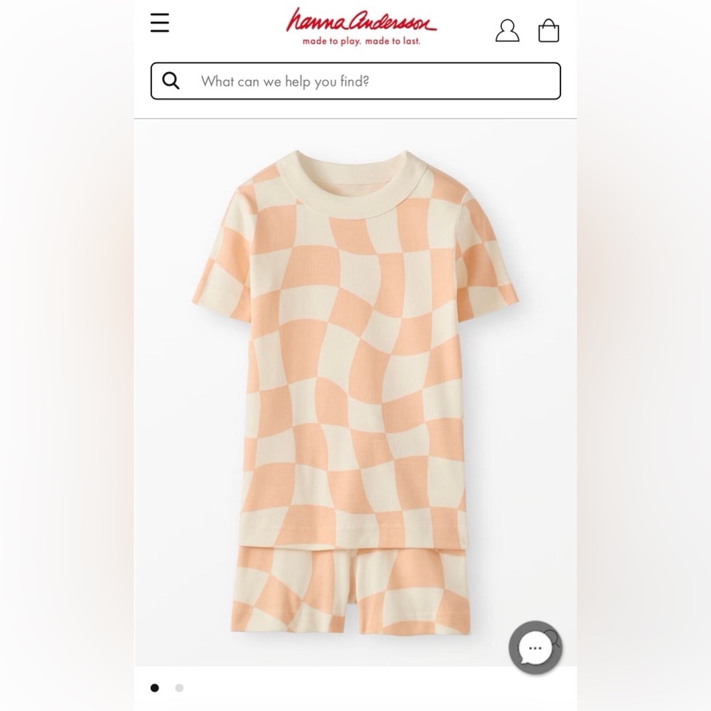 Hanna Andersson Peach and Cream Plaid Pajama set!